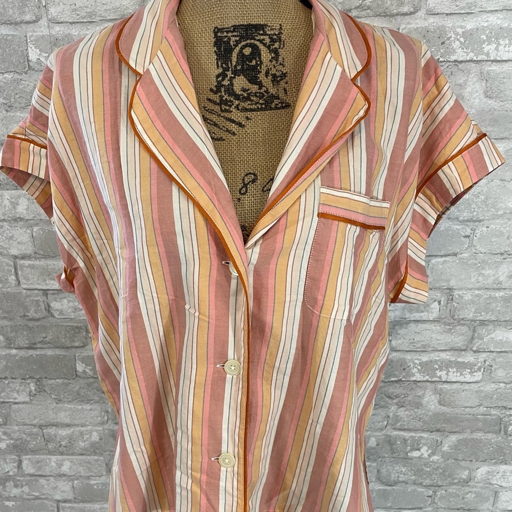 Madewell Bedtime Pajama Top in Rainbow Stripe S - Picture 3 of 7